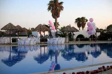 Outdoor banquet area