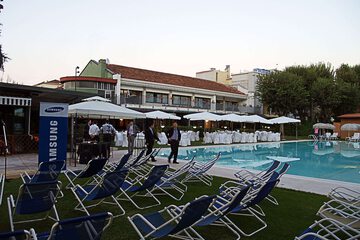 Outdoor banquet area