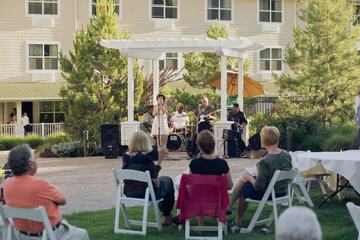 Outdoor banquet area