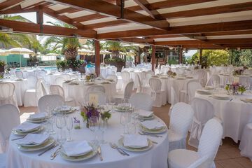 Outdoor banquet area
