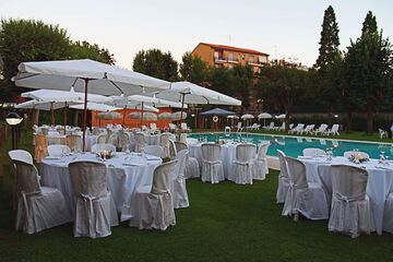 Outdoor banquet area