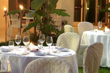 Outdoor banquet area