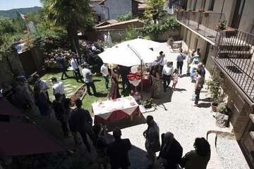 Outdoor banquet area