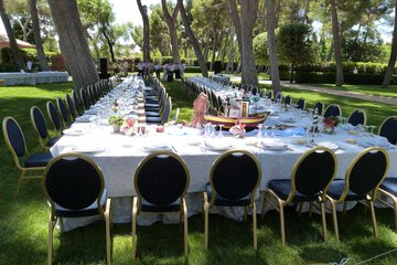 Outdoor banquet area