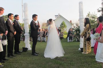 Outdoor wedding area