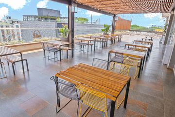 Outdoor banquet area