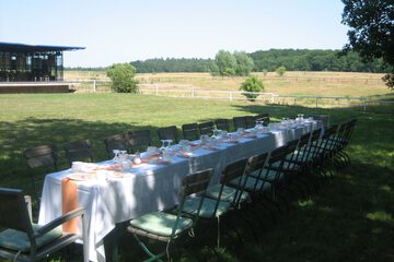 Outdoor banquet area