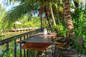 Outdoor banquet area