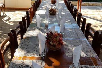 Outdoor banquet area