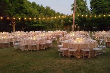 Outdoor banquet area