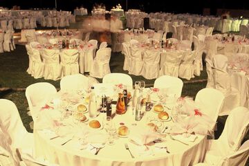 Outdoor banquet area
