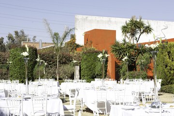 Outdoor banquet area