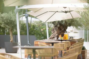 Outdoor banquet area