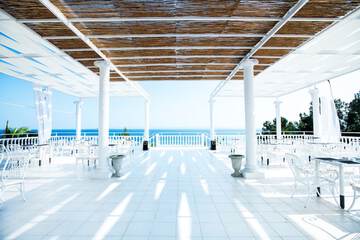 Outdoor banquet area
