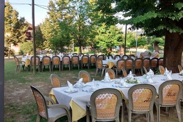 Outdoor banquet area