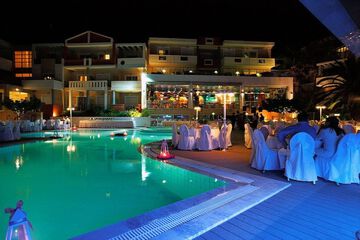 Outdoor banquet area