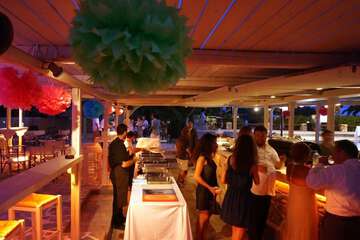 Outdoor banquet area