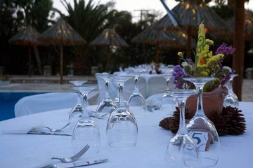 Outdoor banquet area