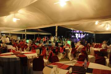 Outdoor banquet area