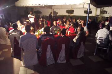 Outdoor banquet area