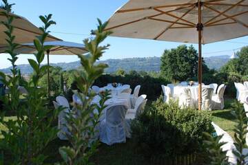 Outdoor banquet area