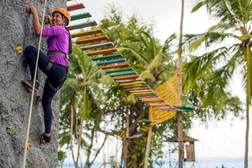 Outdoor rock climbing