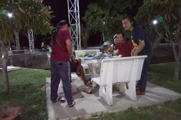 Outdoor banquet area