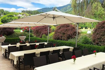 Outdoor banquet area