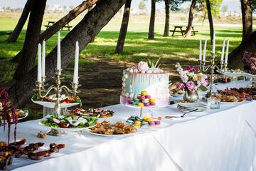 Outdoor banquet area