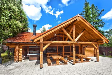 Outdoor banquet area