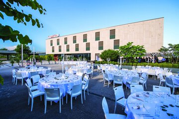Outdoor banquet area