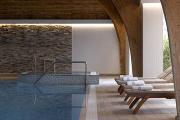 Indoor spa tub