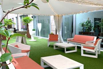 Outdoor banquet area