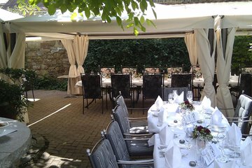 Outdoor banquet area