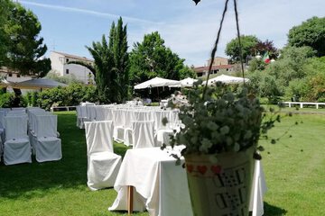 Outdoor banquet area
