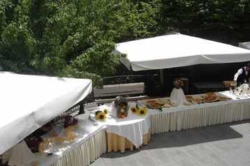 Outdoor banquet area
