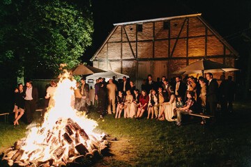 Outdoor banquet area