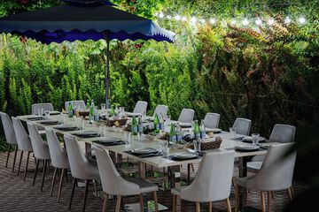 Outdoor banquet area