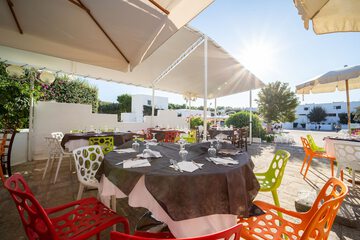 Outdoor banquet area