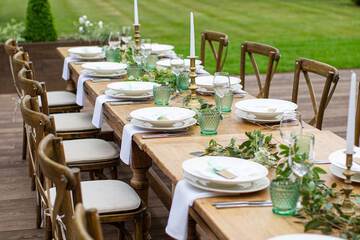 Outdoor banquet area