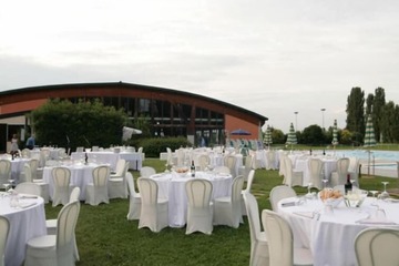 Outdoor banquet area