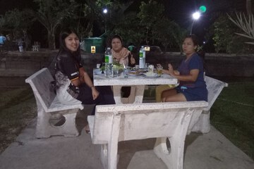 Outdoor banquet area