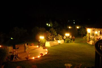 Outdoor banquet area