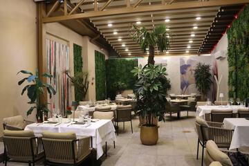 Outdoor banquet area
