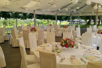 Outdoor banquet area