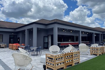 Outdoor banquet area