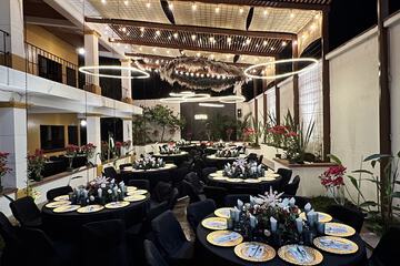 Outdoor banquet area