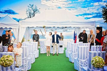 Outdoor wedding area