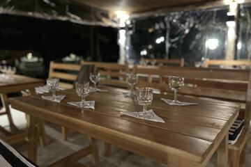 Outdoor banquet area