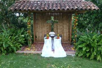 Outdoor banquet area